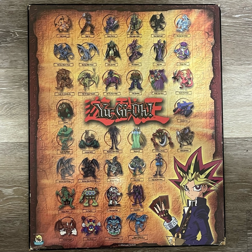 Vintage 1996 Yu-Gi-Oh Wall Poster Collector’s Wooden Plaque Board RARE 19”x15”